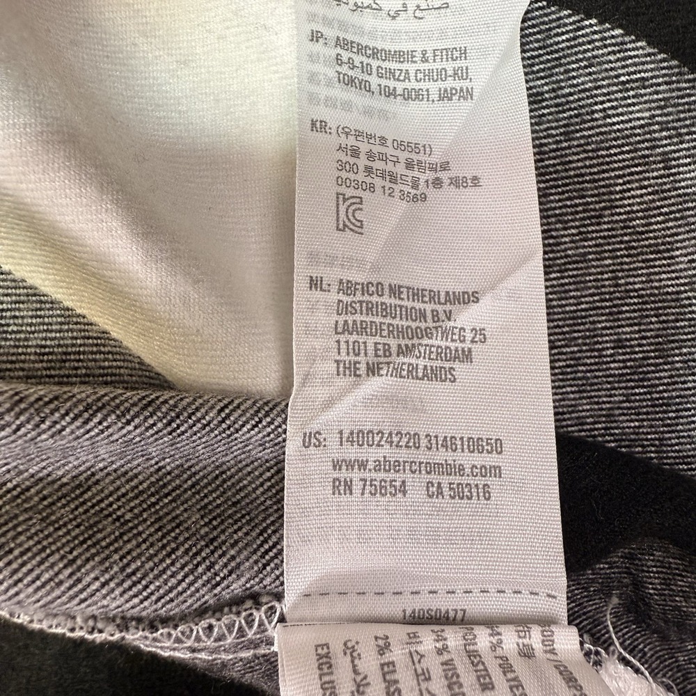 Abercrombie & Fitch Women's Black And White Buffalo Check Flannel Plaid Soft - Picture 5 of 7